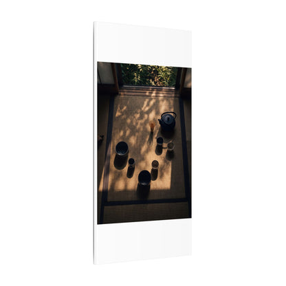 Shibui Tea Ceremony Canvas Art - Dark Japandi Shadow Zen