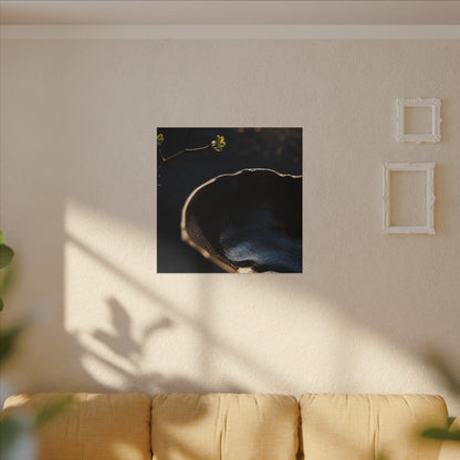 Ma Ceramic Bowl Canvas Art - Dark Japandi Shadow Zen