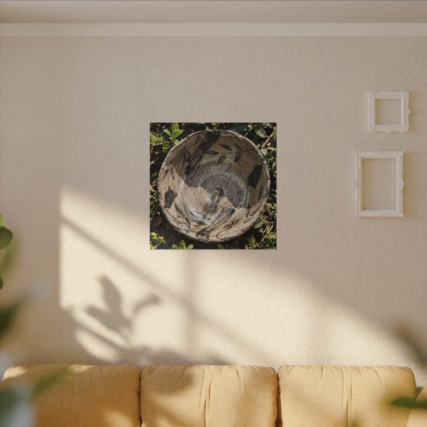 Elegant Ceramic Bowl Canvas Art - Japanese Pattern Japandi