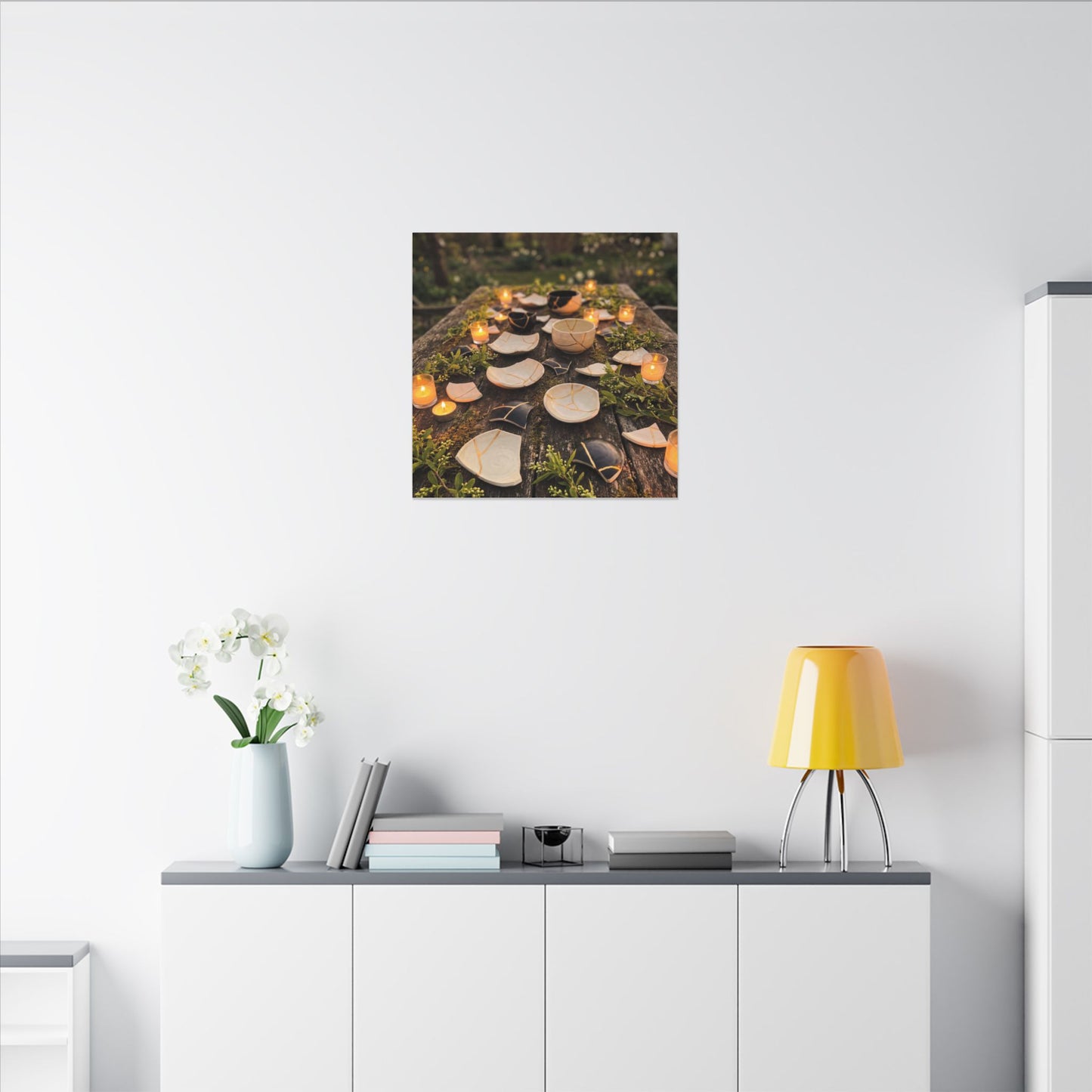 Broken Pottery Spring Canvas Art | Kintsugi Beautiful Design