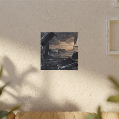 Fukinsei Ocean Wave Canvas Art - Dark Japandi Shadow Zen
