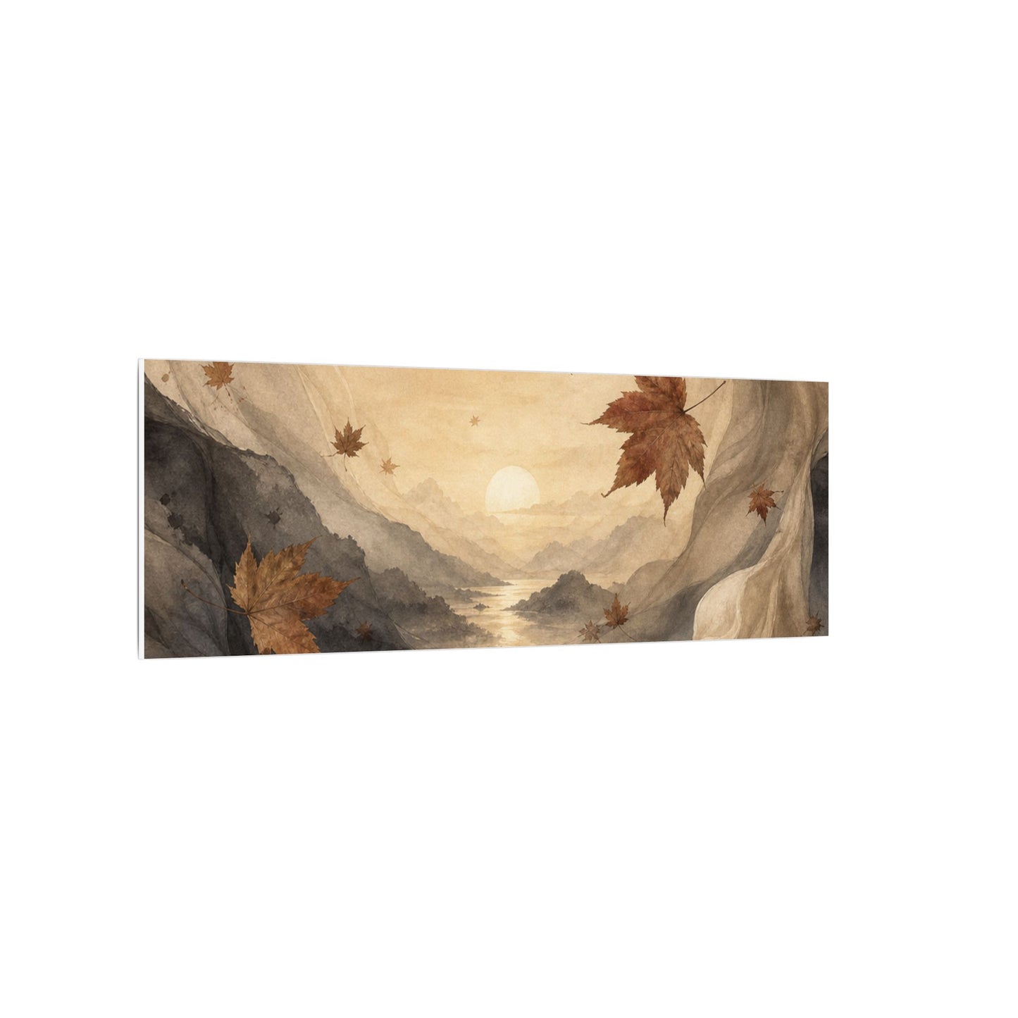 Autumn Silk Drape Watercolor Canvas Art | Earthy Decor