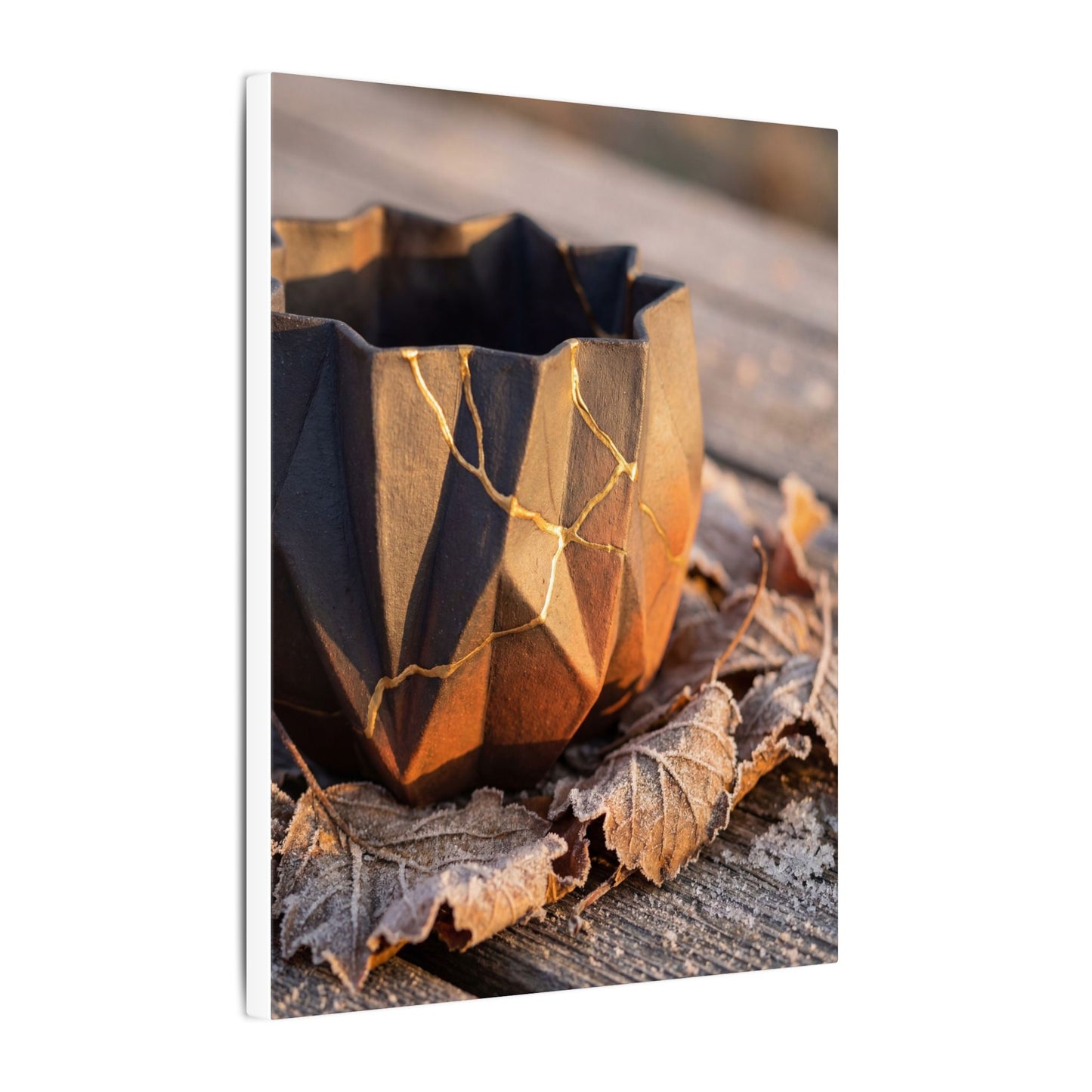 Paper Fold Gold Repair Canvas Art | Philosophical Kintsugi Art