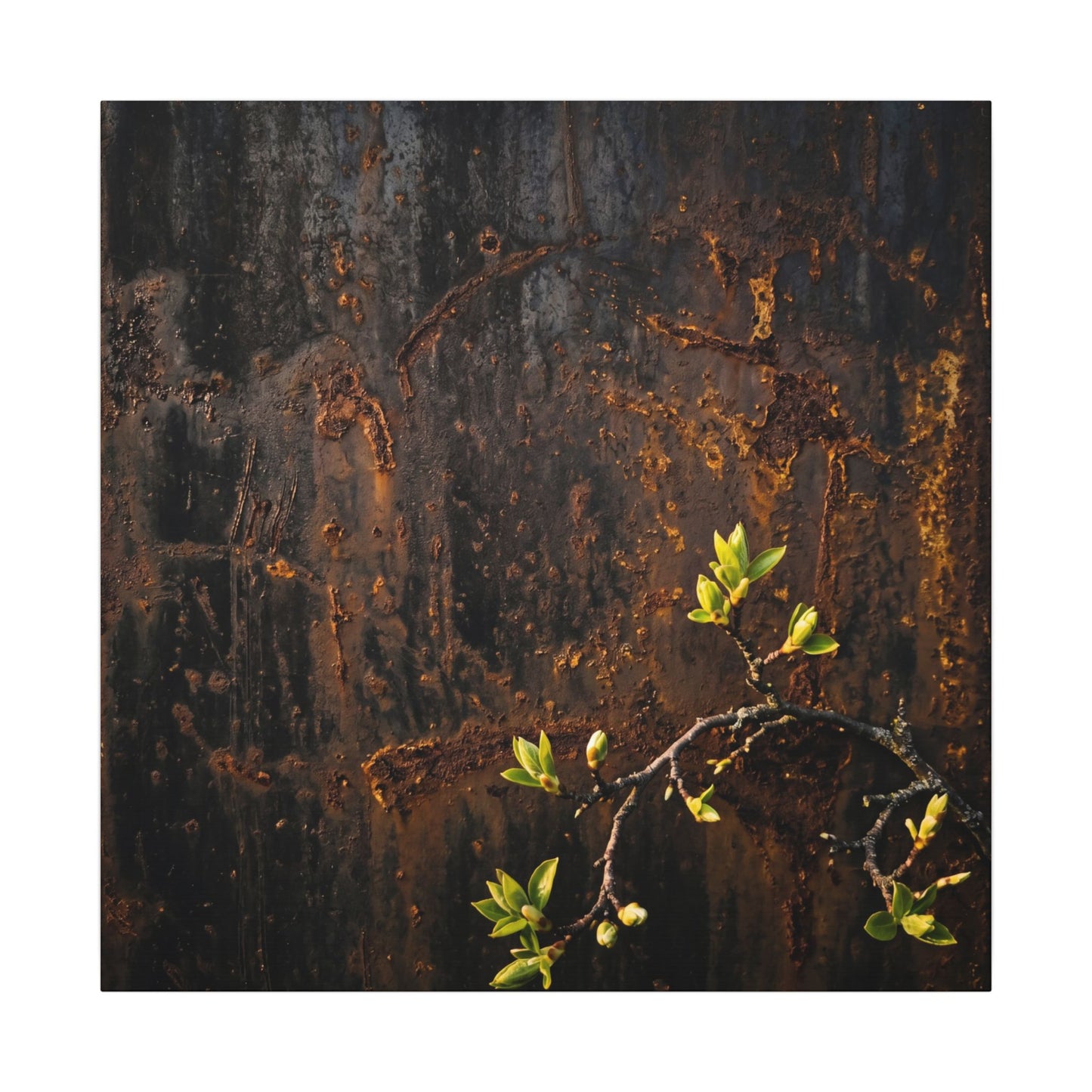 Golden Hour Rust Patina Canvas Art - Dark Japandi Fukinsei