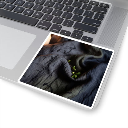 Silk Drape Charcoal Ink Sticker | Atmospheric Dark Japandi Art