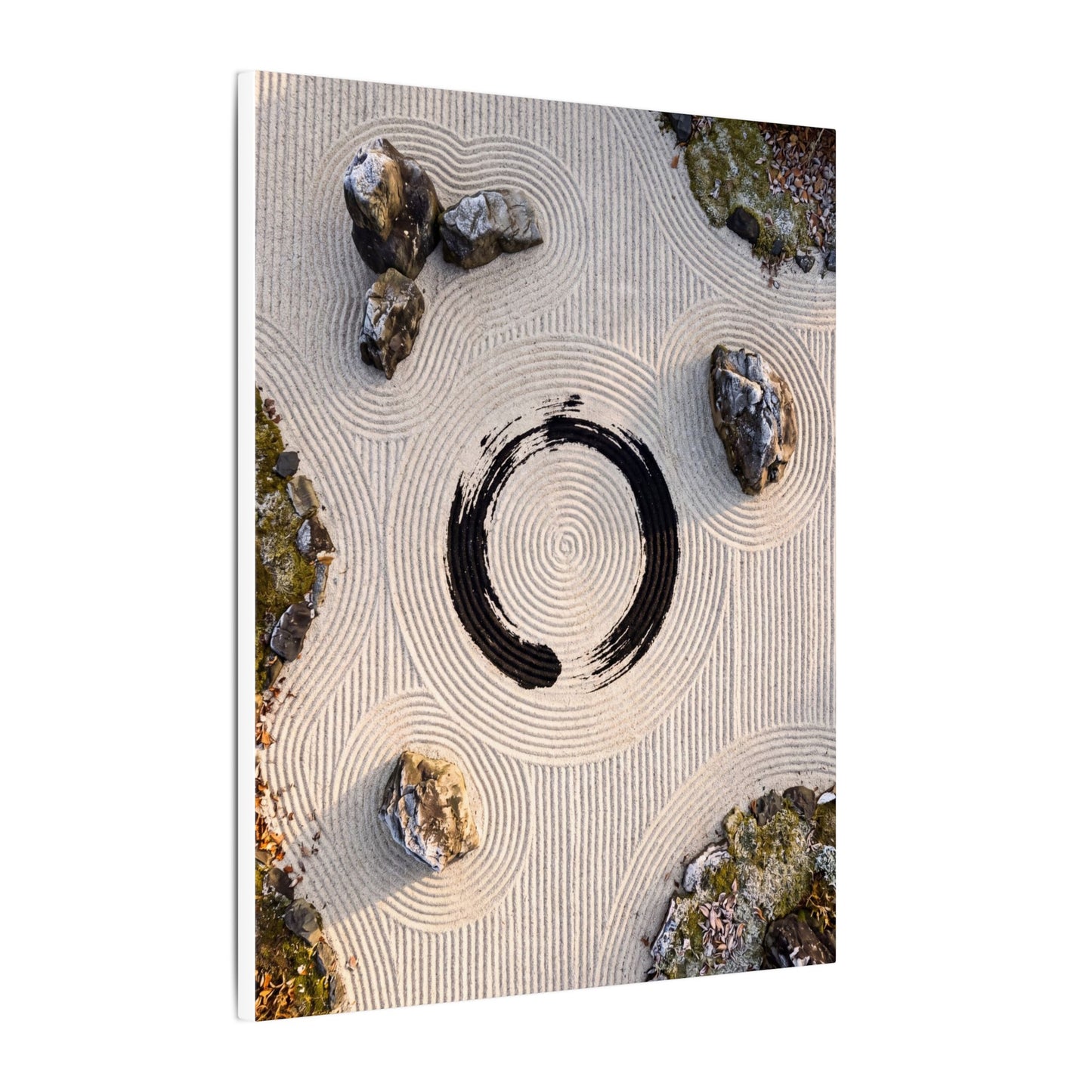 Rock Garden Canvas Art | Winter Zen Enso Art
