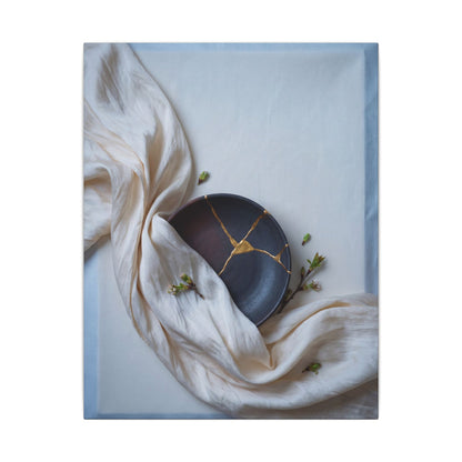 Ma Silk Drape Canvas Art - Kintsugi Gold Repair