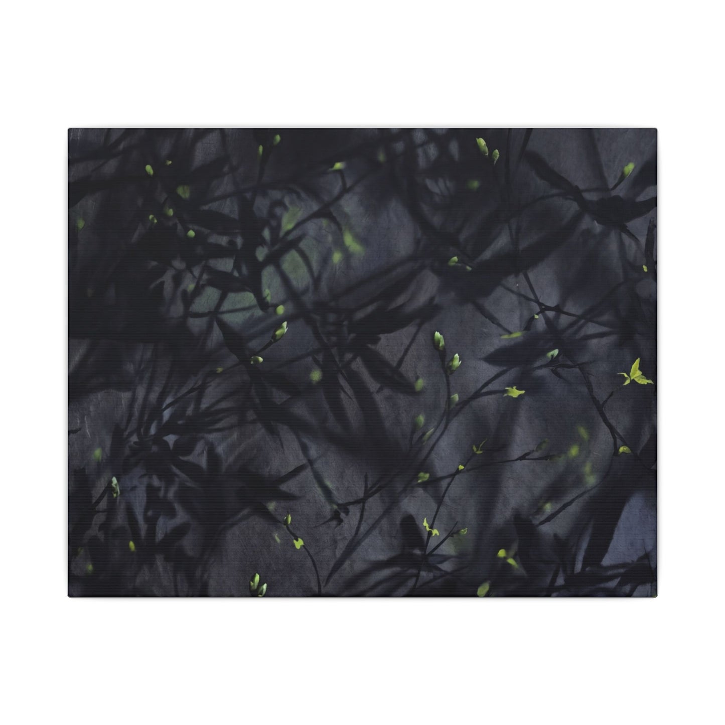 Shadow Play Spring Canvas Art | Dark Japandi Atmospheric Design