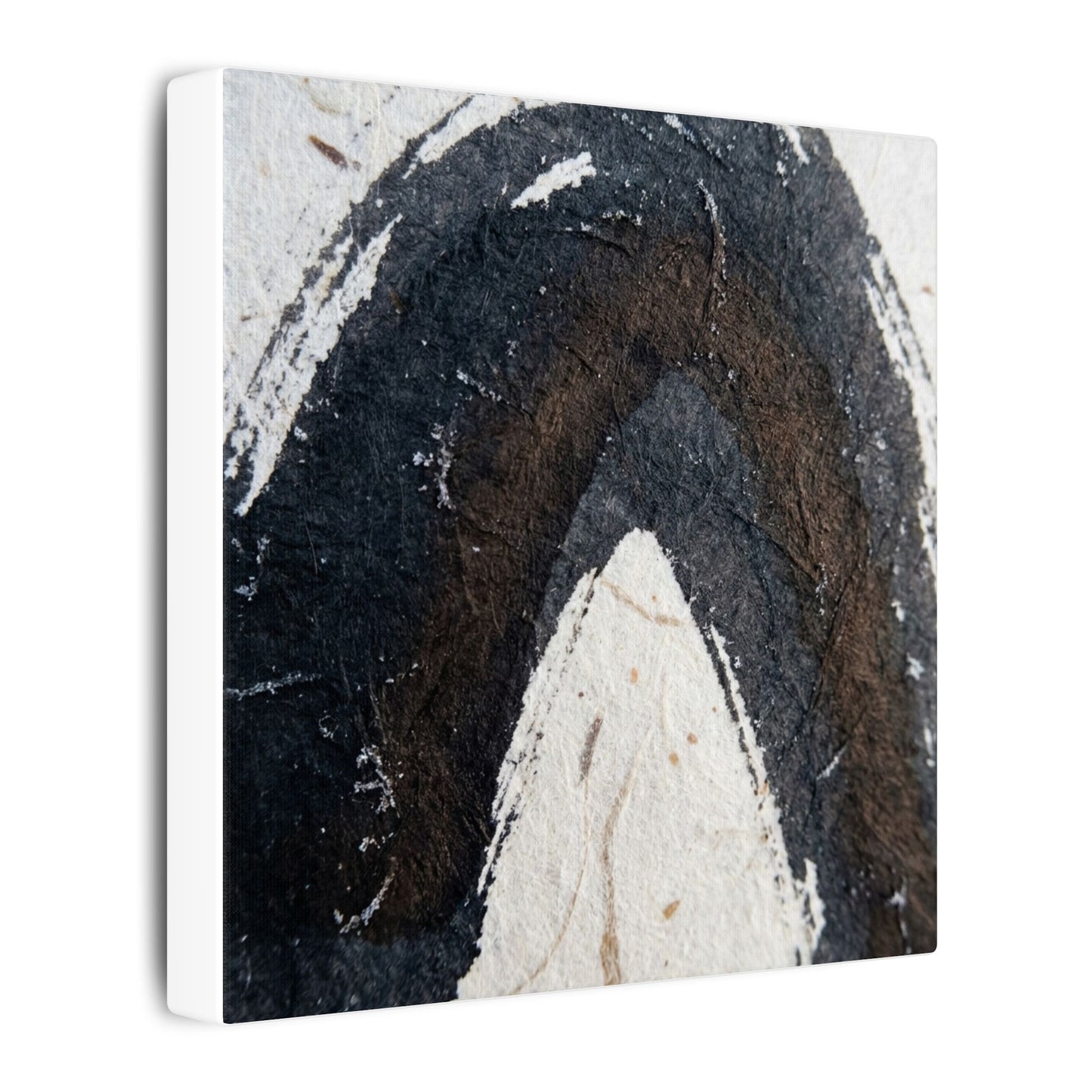 Moody Ink Brushstroke Canvas Art - Moody Minimal Dark Japandi