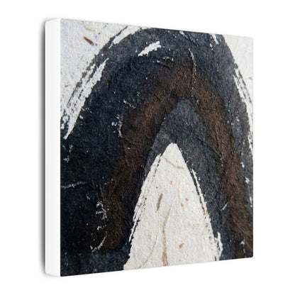 Moody Ink Brushstroke Canvas Art - Moody Minimal Dark Japandi