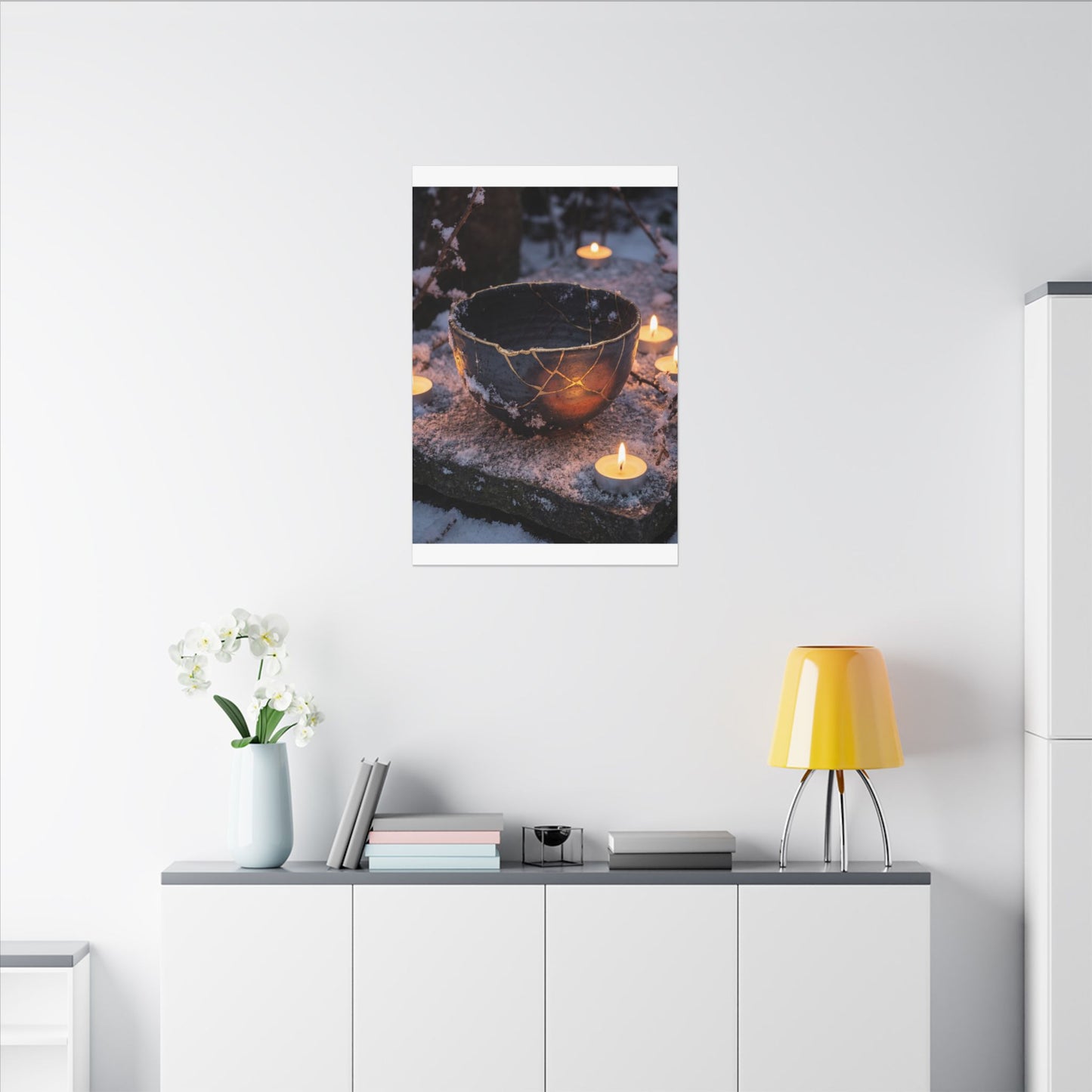 Ceramic Bowl Gold Repair Canvas Art | Beautiful Kintsugi Art