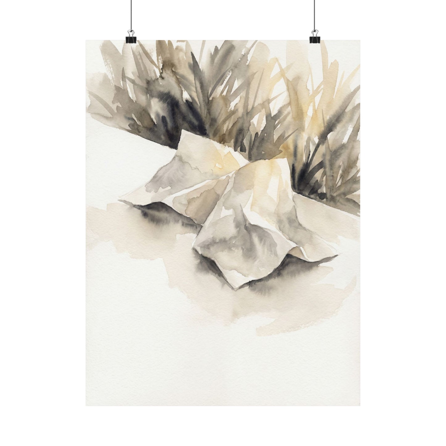 Summer Paper Fold Watercolor Wall Art Print | Warm Decor Art Print