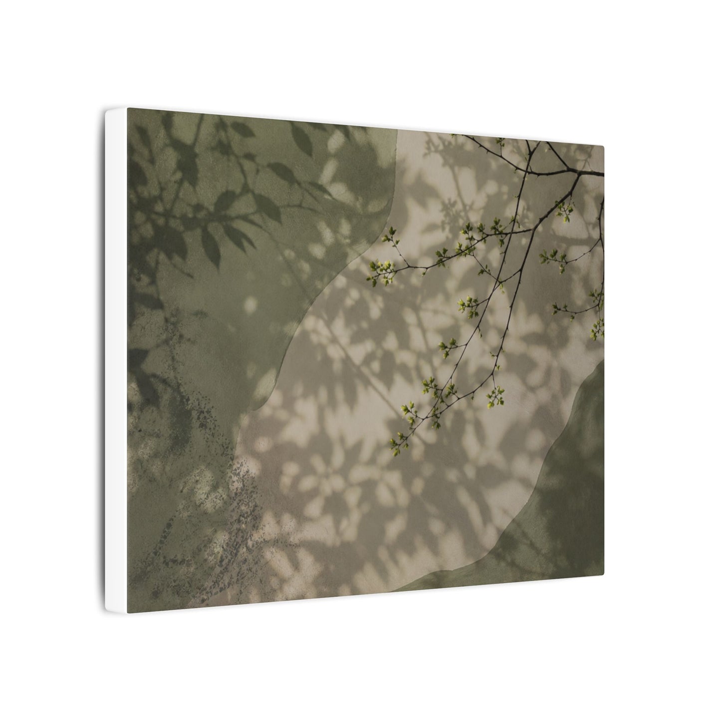 Neutral Shadow Play Canvas Art - Japanese Pattern Japandi