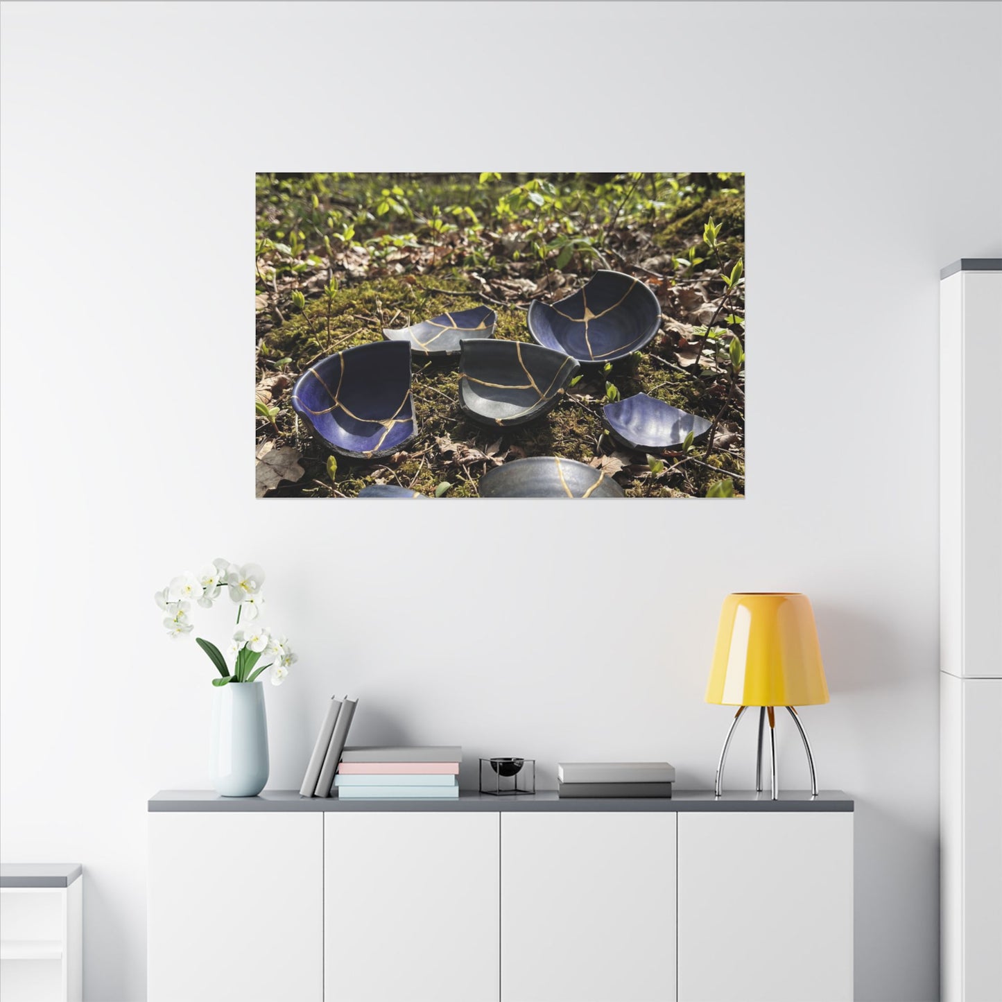 Philosophical Broken Pottery Canvas Art - Broken Beauty Kintsugi