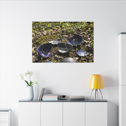 Philosophical Broken Pottery Canvas Art - Broken Beauty Kintsugi