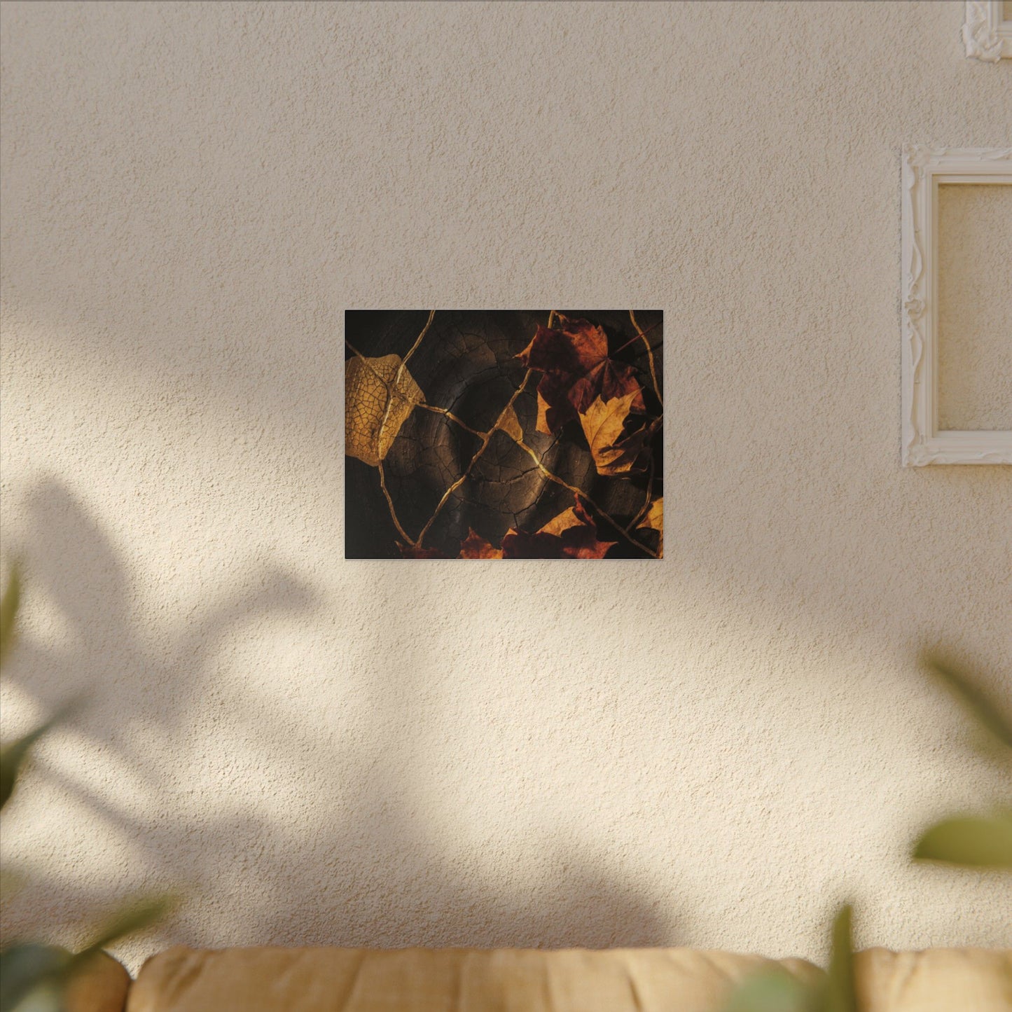 Resilient Shadow Play Canvas Art - Crackle Gold Kintsugi
