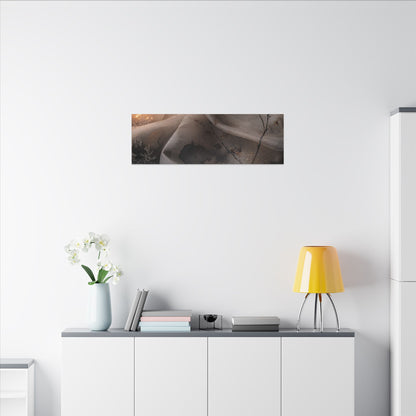 Japandi Silk Drape in Candlelight | Watercolor Canvas Art