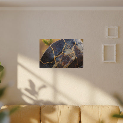 Fukinsei Rust Patina Canvas Art - Kintsugi Gold Repair