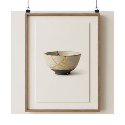 Kintsugi Charcoal Wall Art Print