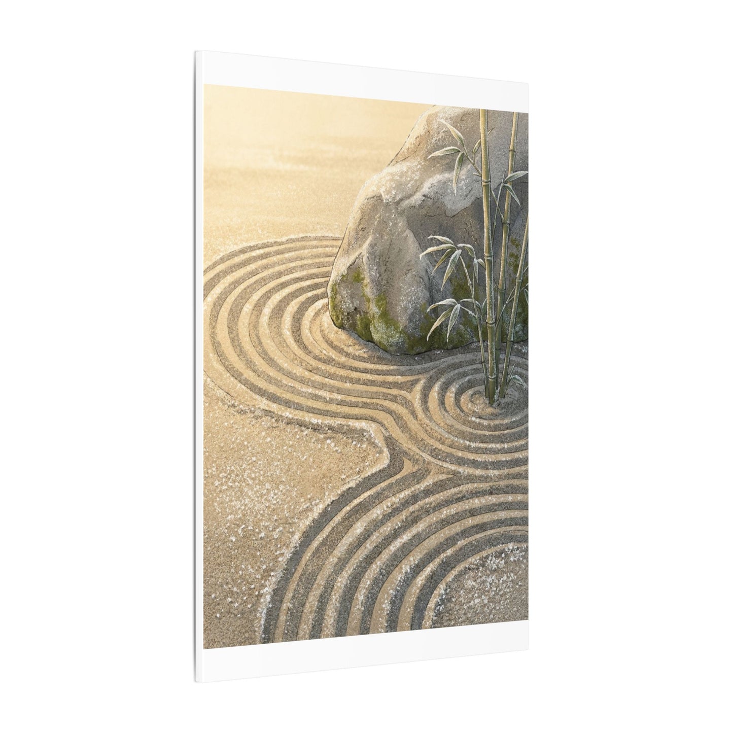 Rock Garden Winter Canvas Art | Zen Peaceful Design