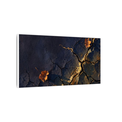 Cracked Earth Canvas Art | Autumn Dark Japandi Dark Texture Art