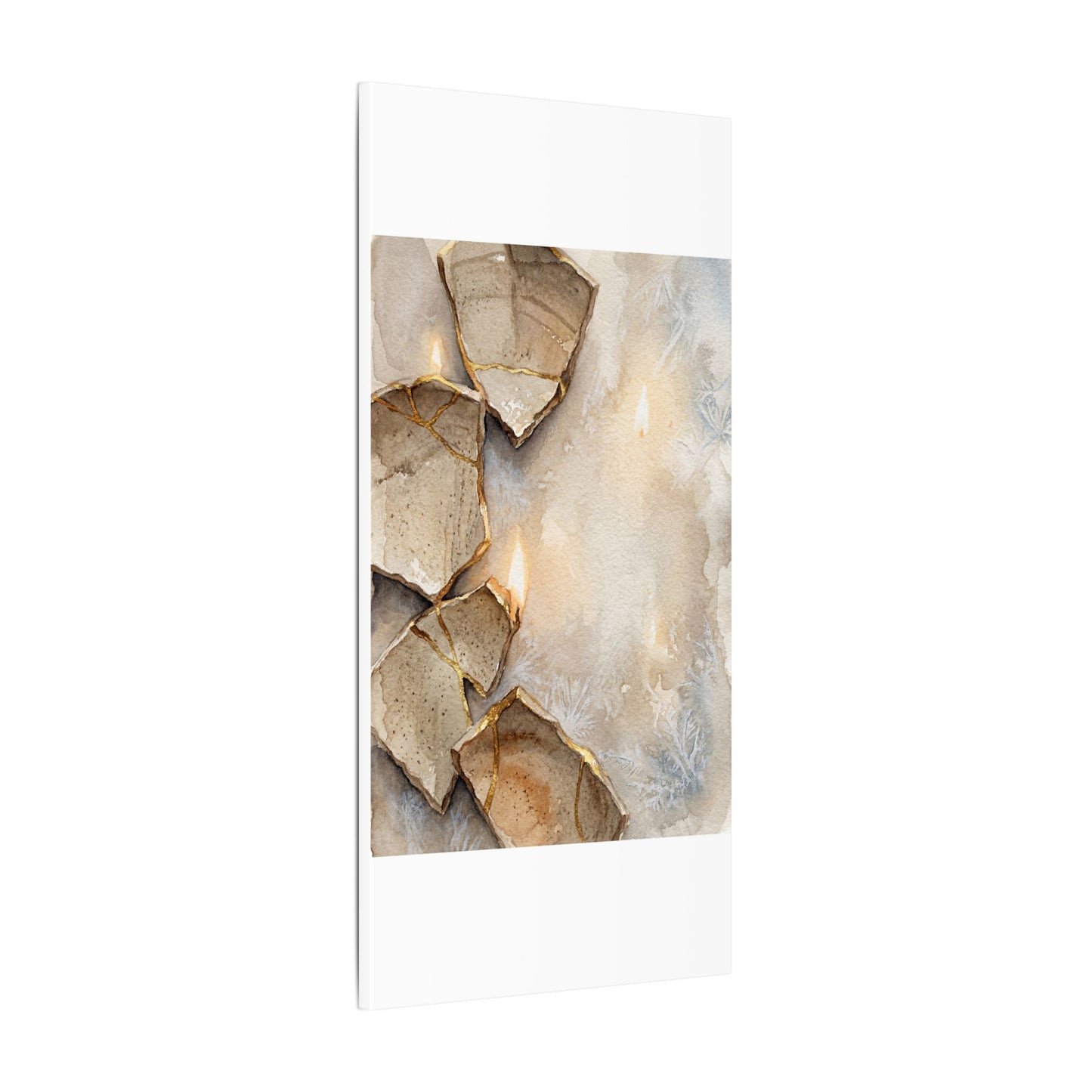 Broken Pottery Winter Canvas Art | Japandi Warm Design