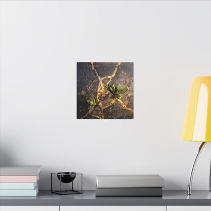 Rust Patina Gold Repair Canvas Art | Resilient Kintsugi Art
