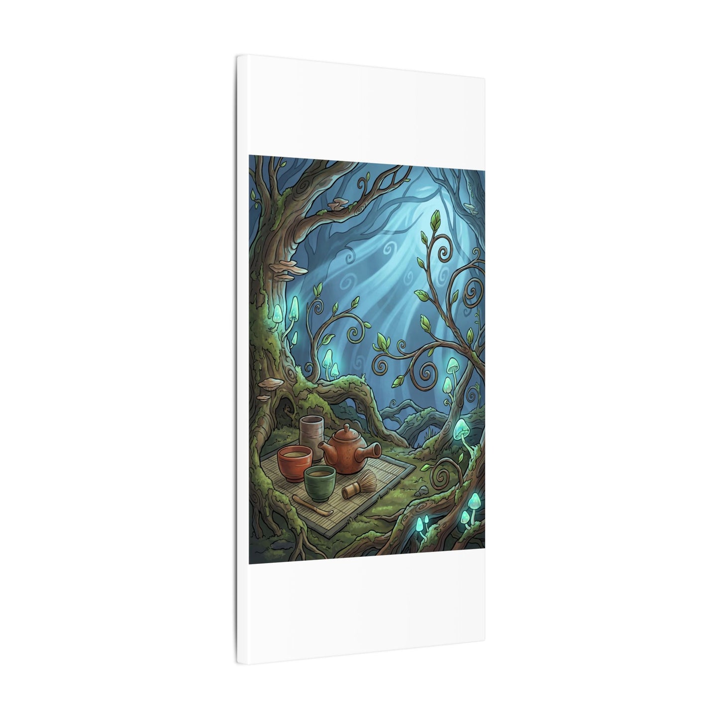Spring Tea Ceremony Forest Whimsy Canvas Art | Cozy Decor