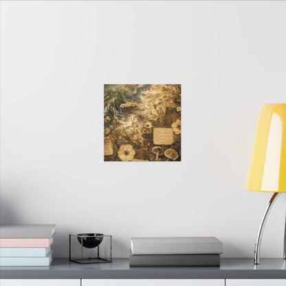 Spring Ocean Wave Herbarium Canvas Art | Nostalgic Decor