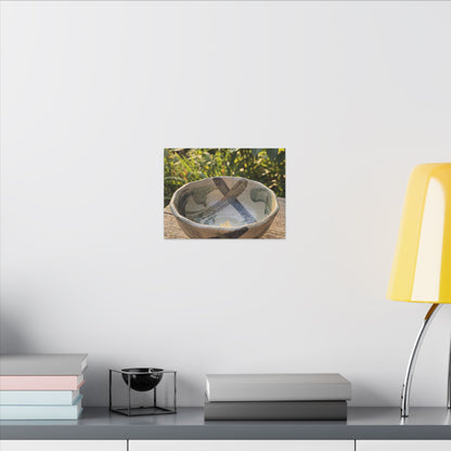 Earthy Ceramic Bowl Canvas Art - Japanese Pattern Japandi