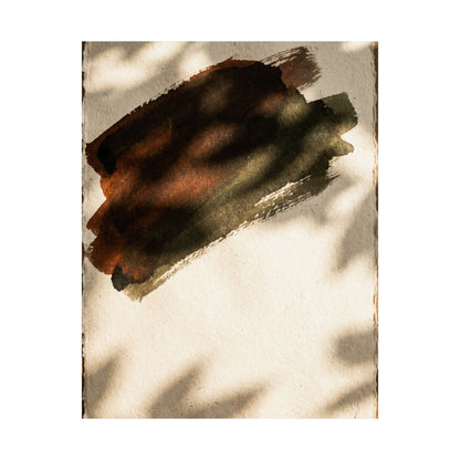 Dark Japandi Ink Brushstroke in Dappled | Moody Minimal Wall Art Print