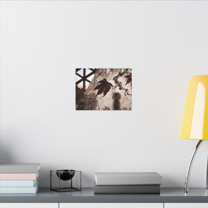 Shoji Screen Autumn Canvas Art | Dark Japandi Atmospheric Design