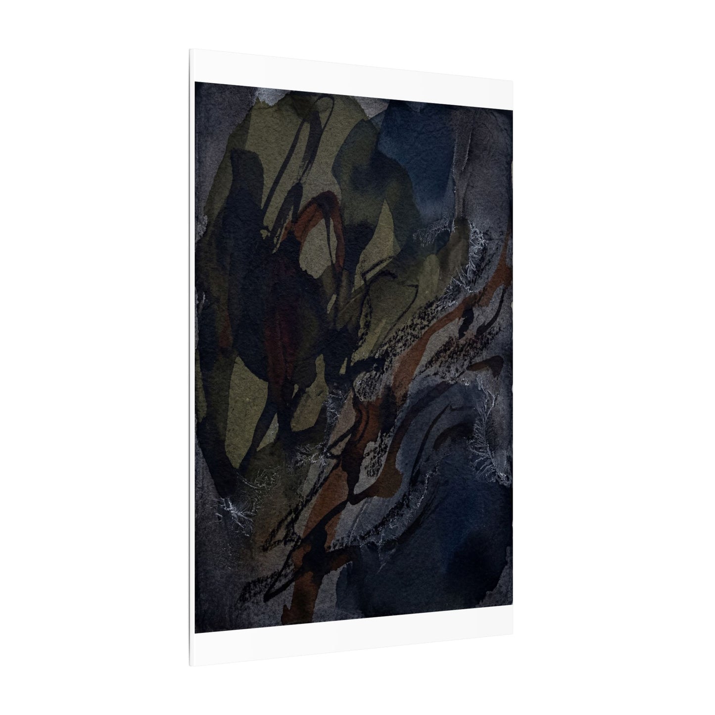 Shadow Play Winter Canvas Art | Dark Japandi Luxurious Design