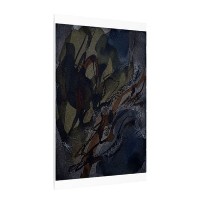 Shadow Play Winter Canvas Art | Dark Japandi Luxurious Design