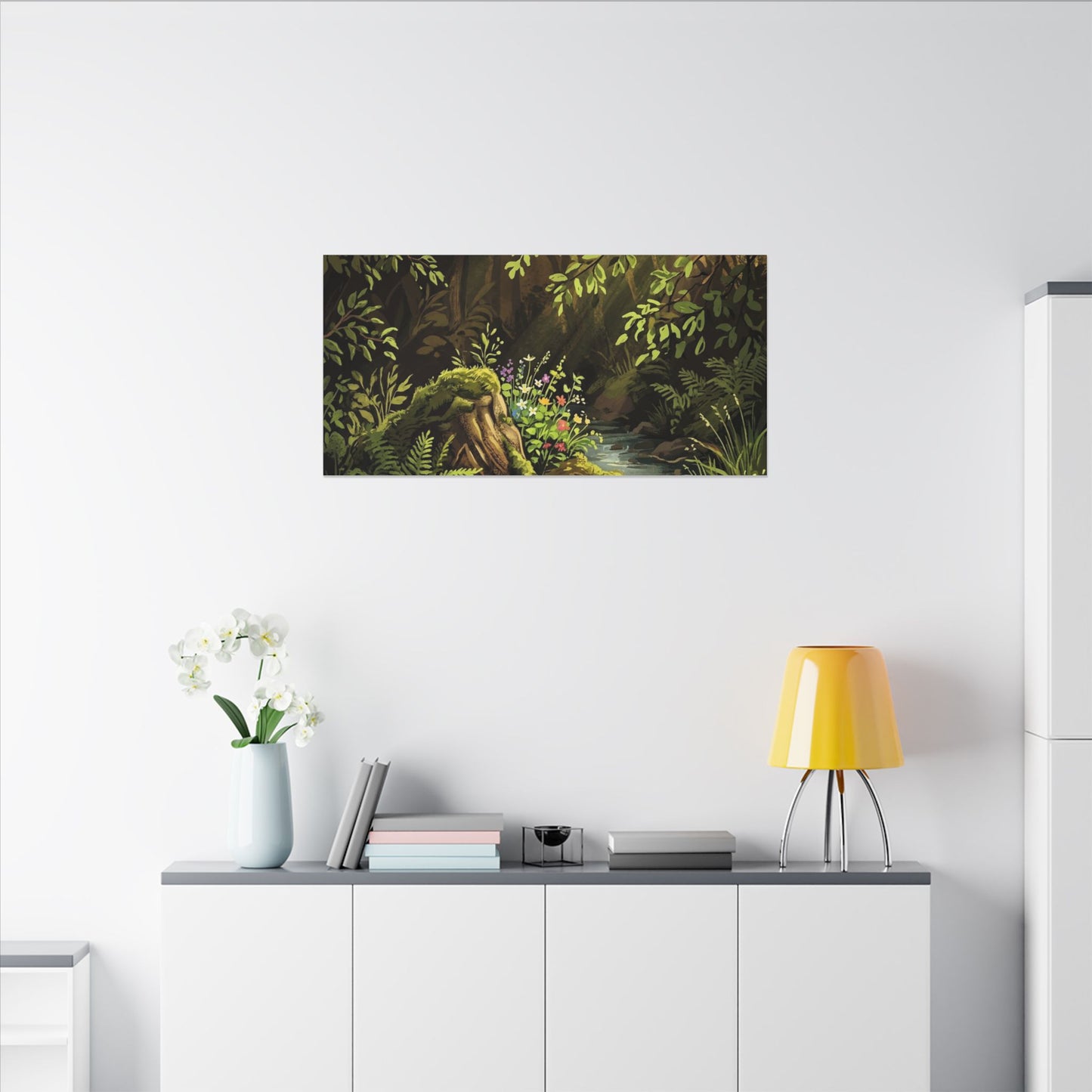 Golden Hour Silk Drape Canvas Art - Dark Japandi Datsuzoku