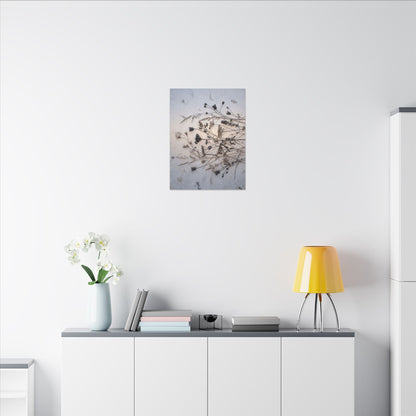 Elegant Dried Flowers Canvas Art - Japanese Pattern Japandi