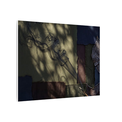 Ma Incense Smoke Canvas Art - Dark Japandi Dark Texture