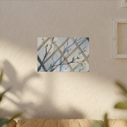 Shoji Screen Canvas Art | Spring Japandi Watercolor Art