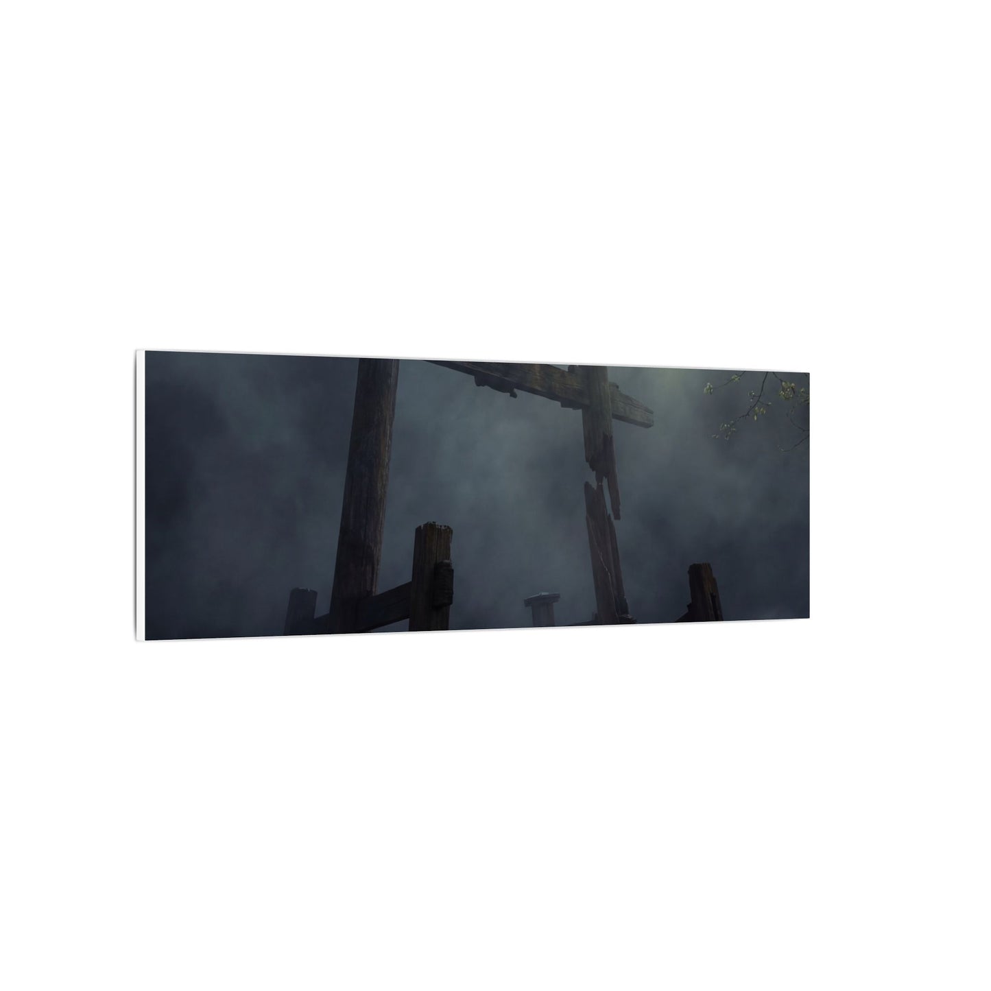 Dark Japandi Torii Gate in Dappled | Moody Minimal Canvas Art