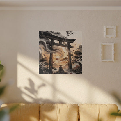 Torii Gate Ukiyo E Inspired Canvas Art | Serene Zen Art