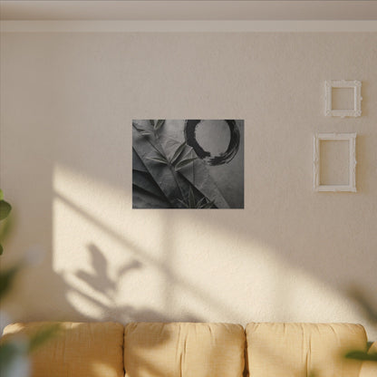 Winter Paper Fold Enso Canvas Art | Serene Decor