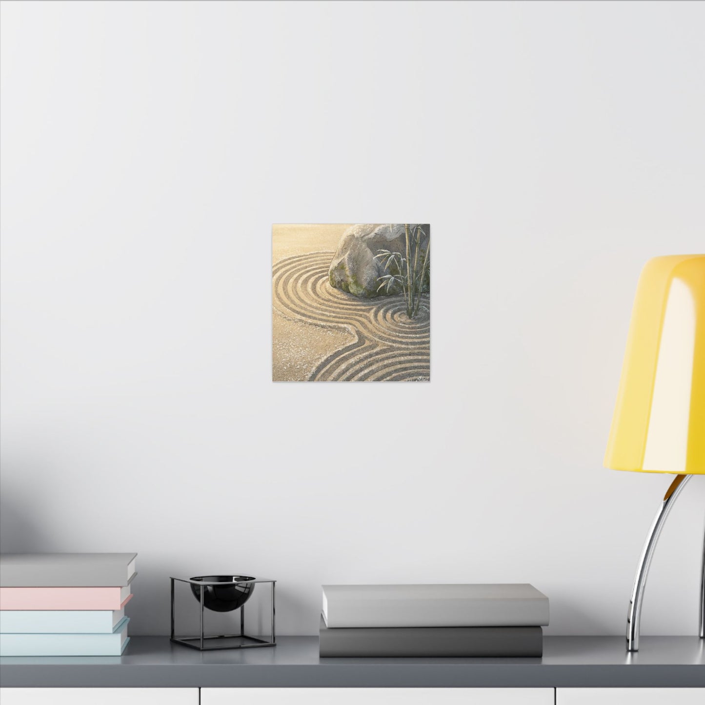Rock Garden Winter Canvas Art | Zen Peaceful Design