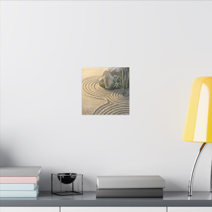 Rock Garden Winter Canvas Art | Zen Peaceful Design