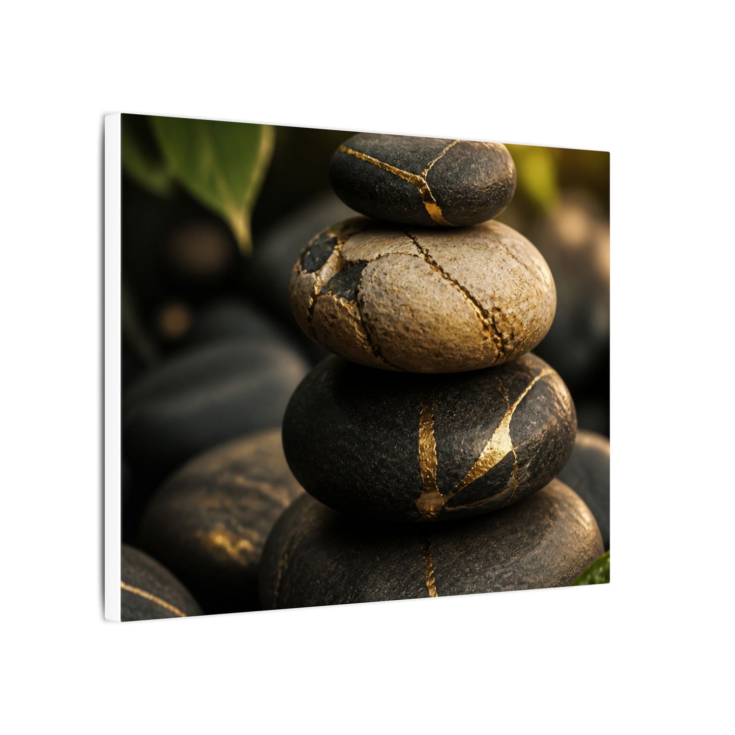 Summer River Stones Broken Beauty Canvas Art | Healing Decor