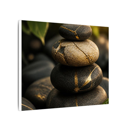 Summer River Stones Broken Beauty Canvas Art | Healing Decor