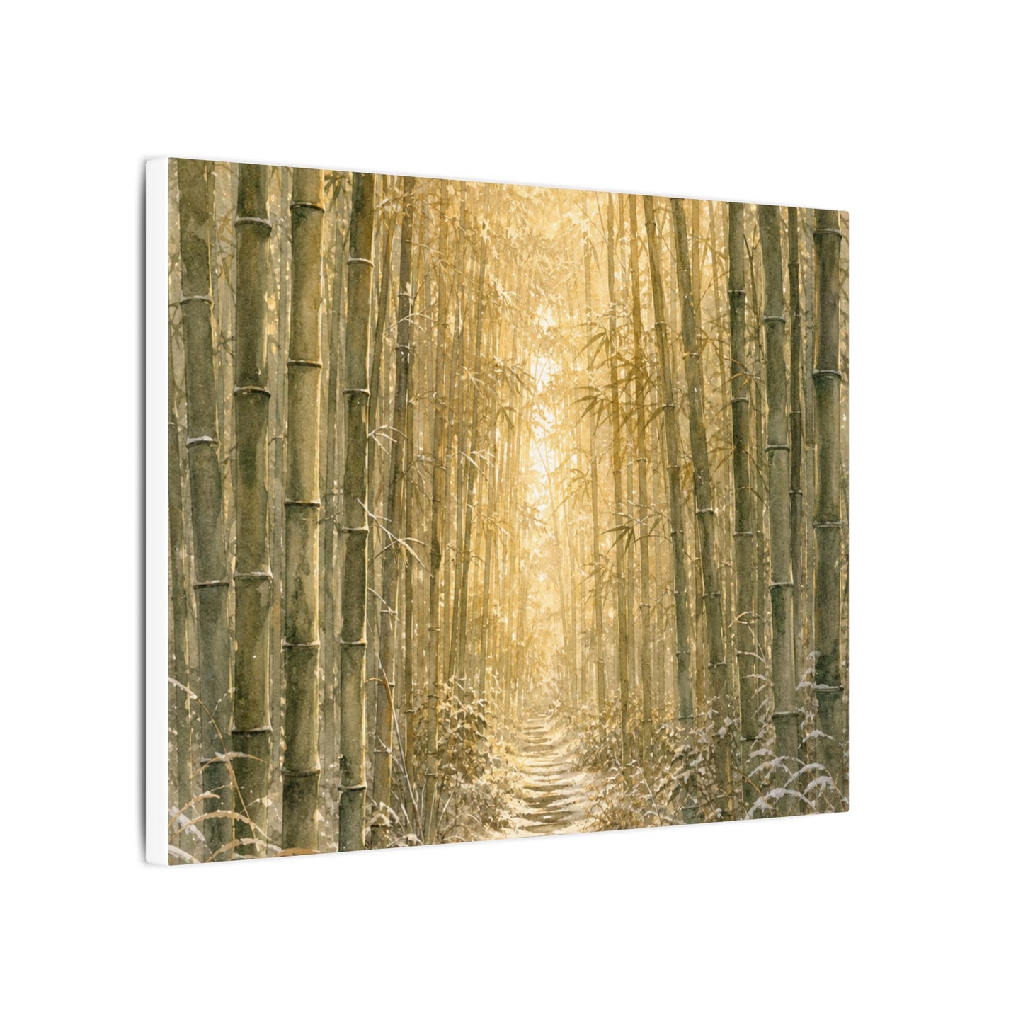 Bamboo Grove Winter Canvas Art | Japandi Elegant Design