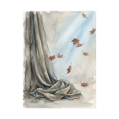 Ma Silk Drape Canvas Art - Japandi Watercolor