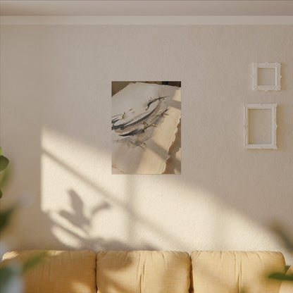 Ink Brushstroke Watercolor Canvas Art | Neutral Japandi Art