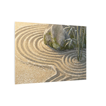 Rock Garden Winter Canvas Art | Zen Peaceful Design