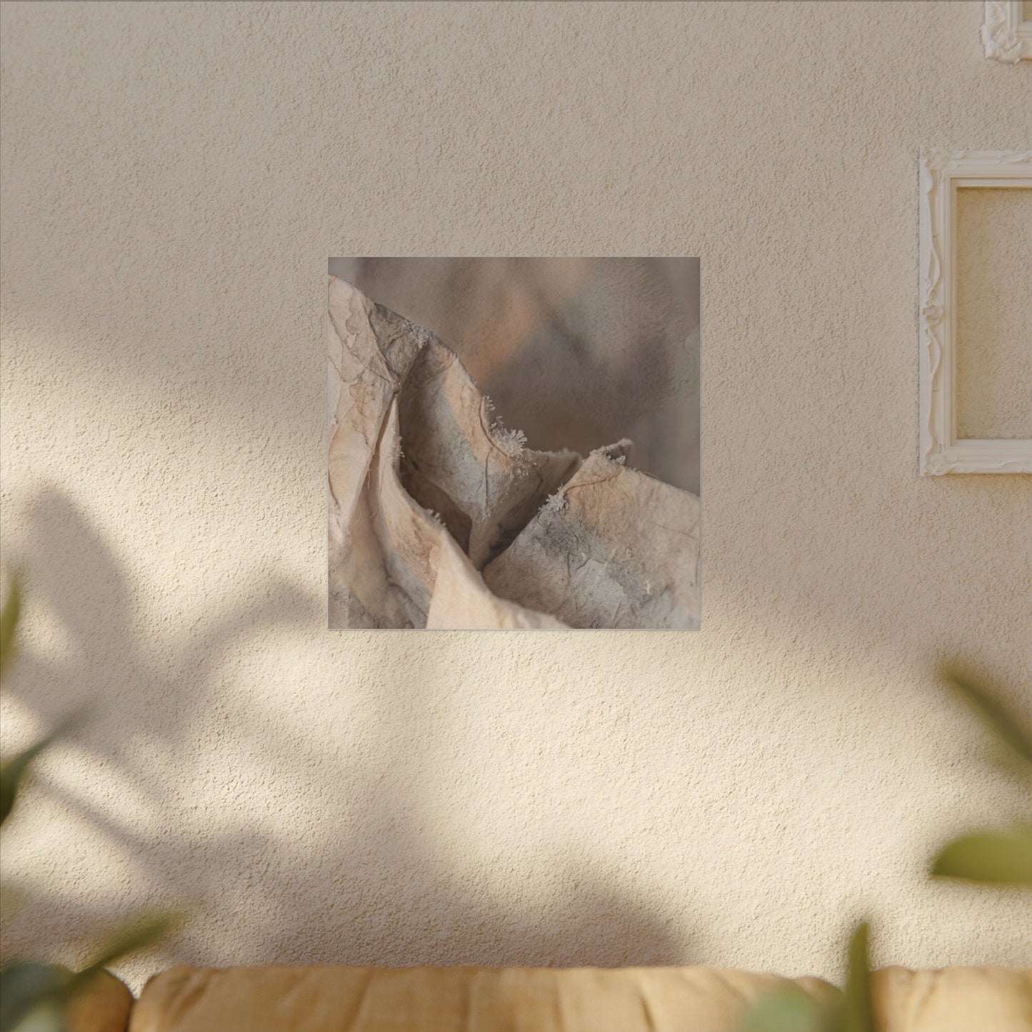 Japandi Paper Fold in Candlelight | Watercolor Canvas Art